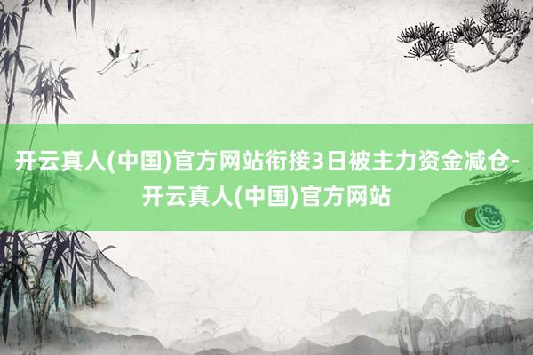 开云真人(中国)官方网站衔接3日被主力资金减仓-开云真人(中国)官方网站