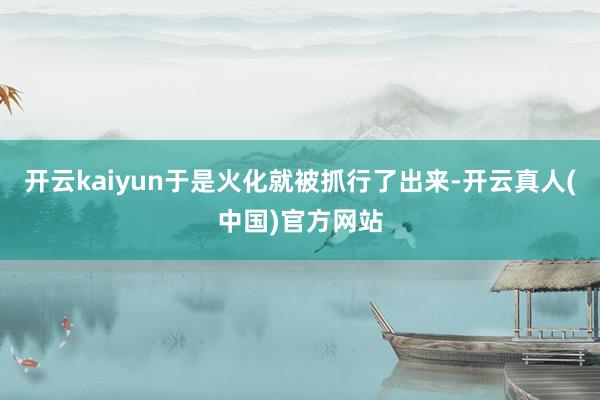开云kaiyun于是火化就被抓行了出来-开云真人(中国)官方网站