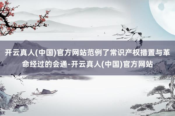 开云真人(中国)官方网站范例了常识产权措置与革命经过的会通-开云真人(中国)官方网站