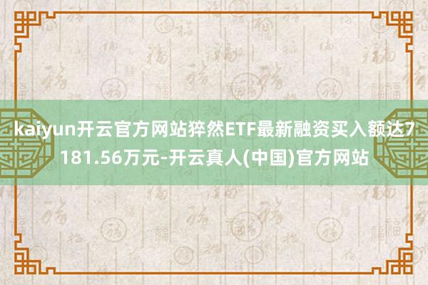 kaiyun开云官方网站猝然ETF最新融资买入额达7181.56万元-开云真人(中国)官方网站