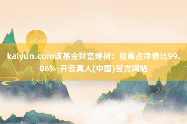 kaiyun.com该基金财富建树：股票占净值比99.06%-开云真人(中国)官方网站