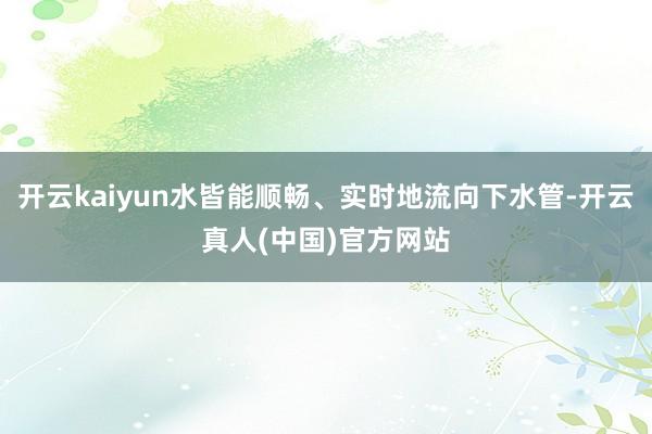 开云kaiyun水皆能顺畅、实时地流向下水管-开云真人(中国)官方网站