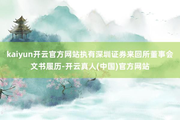 kaiyun开云官方网站执有深圳证券来回所董事会文书履历-开云真人(中国)官方网站
