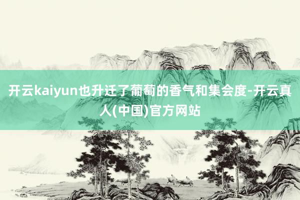 开云kaiyun也升迁了葡萄的香气和集会度-开云真人(中国)官方网站