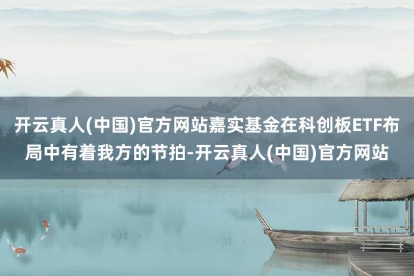 开云真人(中国)官方网站嘉实基金在科创板ETF布局中有着我方的节拍-开云真人(中国)官方网站